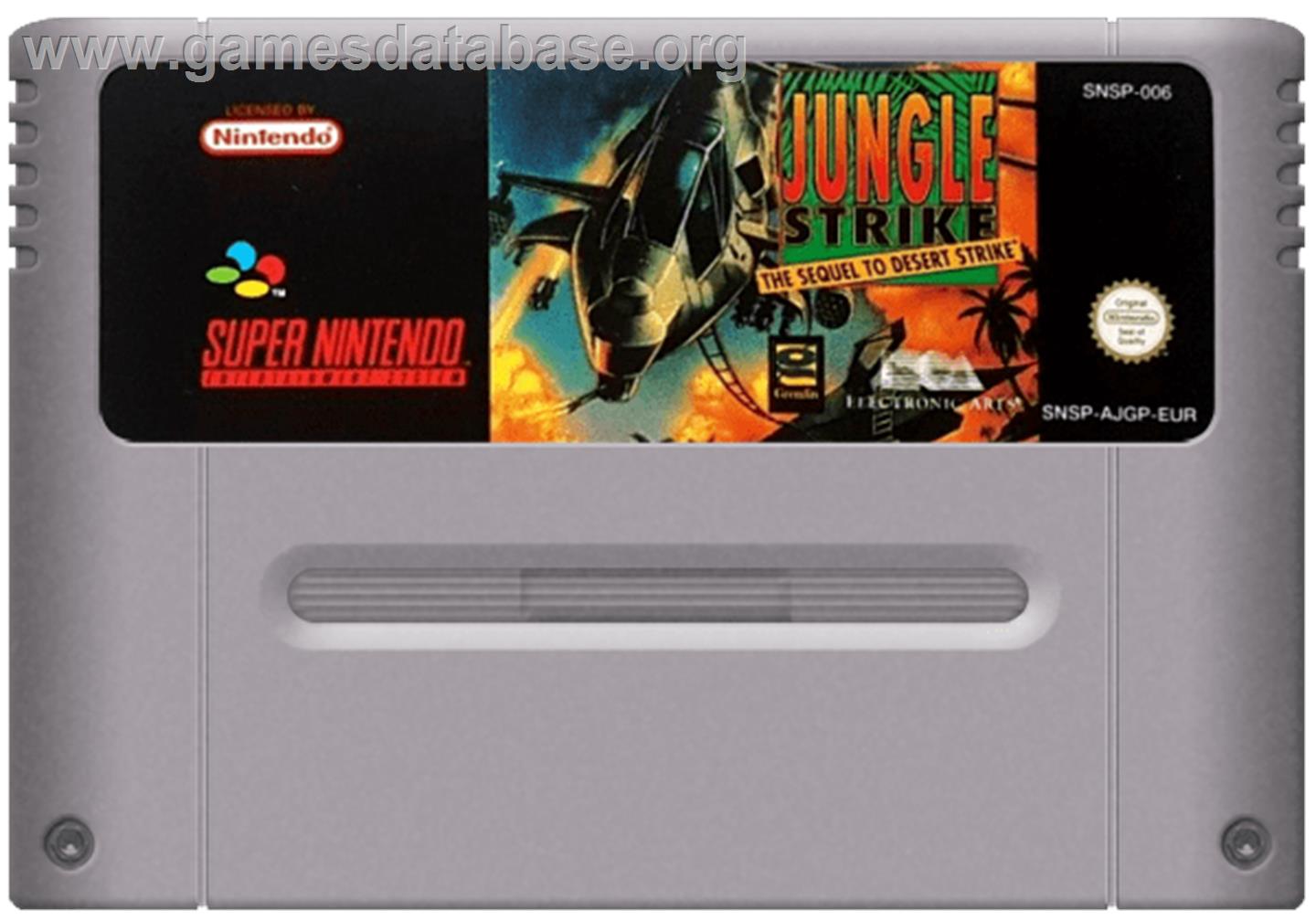 Jungle Strike - Nintendo SNES - Artwork - Cartridge