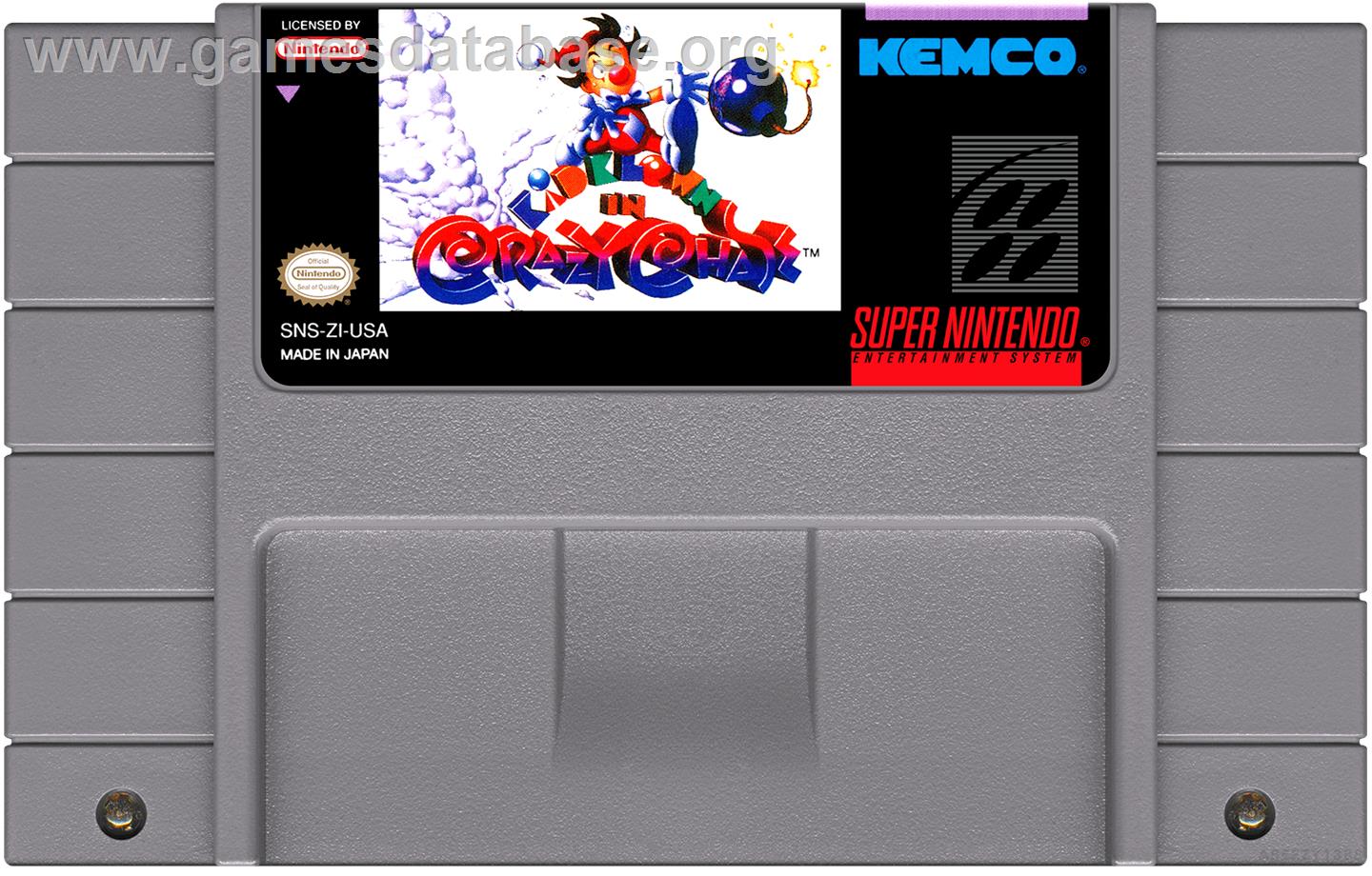 Kid Klown In Crazy Chase - Nintendo SNES - Artwork - Cartridge