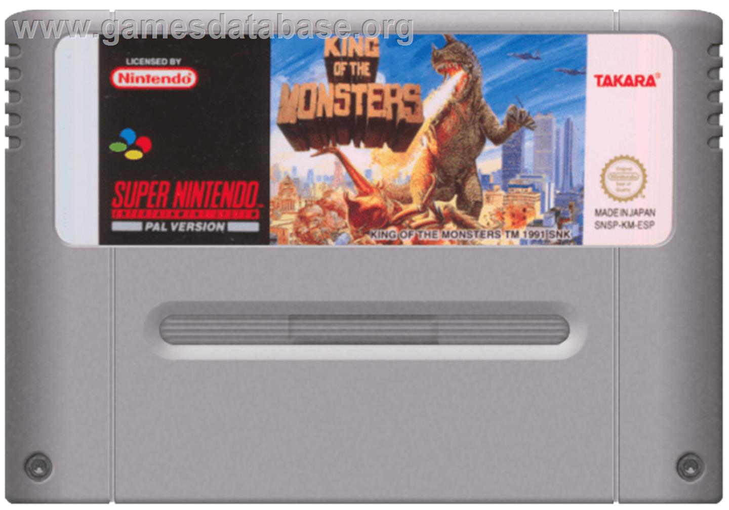 King of the Monsters - Nintendo SNES - Artwork - Cartridge