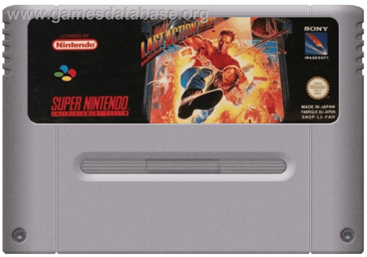Last Action Hero - Nintendo SNES - Artwork - Cartridge