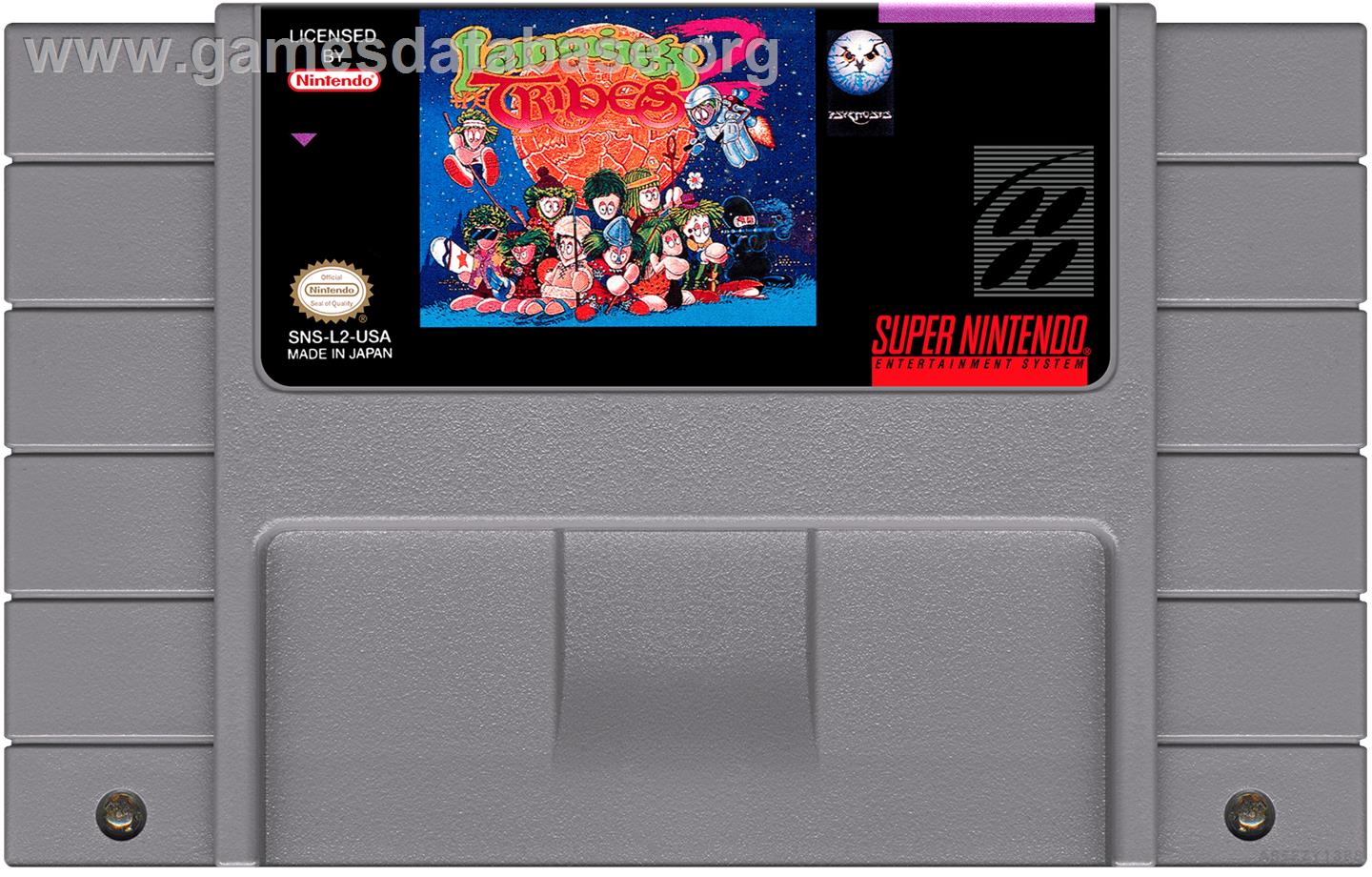Lemmings 2 - The Tribes - Nintendo SNES - Artwork - Cartridge