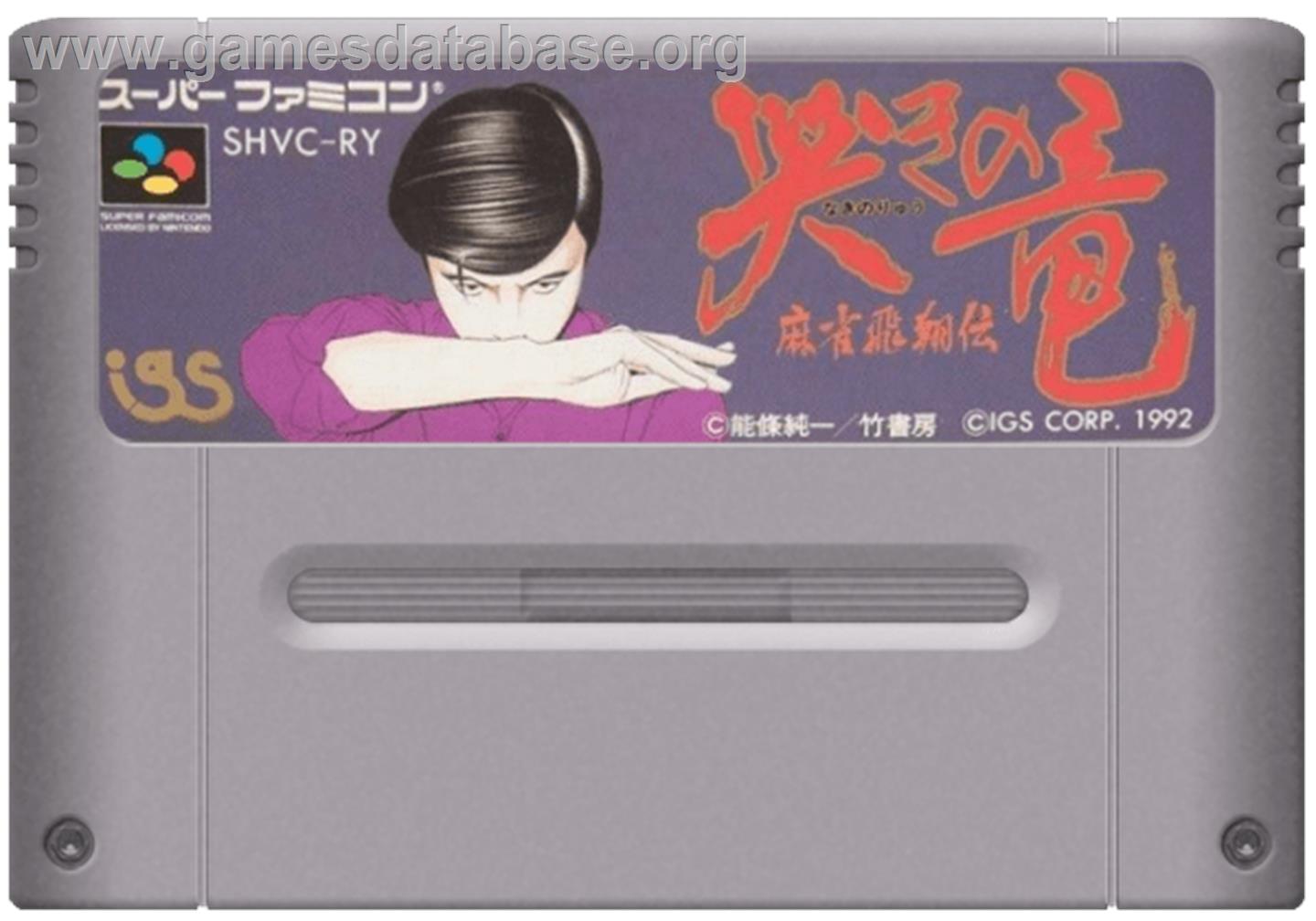 Mahjong Hishouden - Shin Naki No Ryuu - Nintendo SNES - Artwork - Cartridge