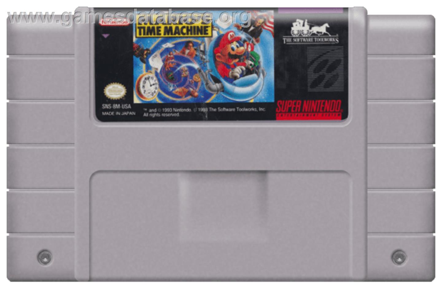 Mario's Time Machine - Nintendo SNES - Artwork - Cartridge
