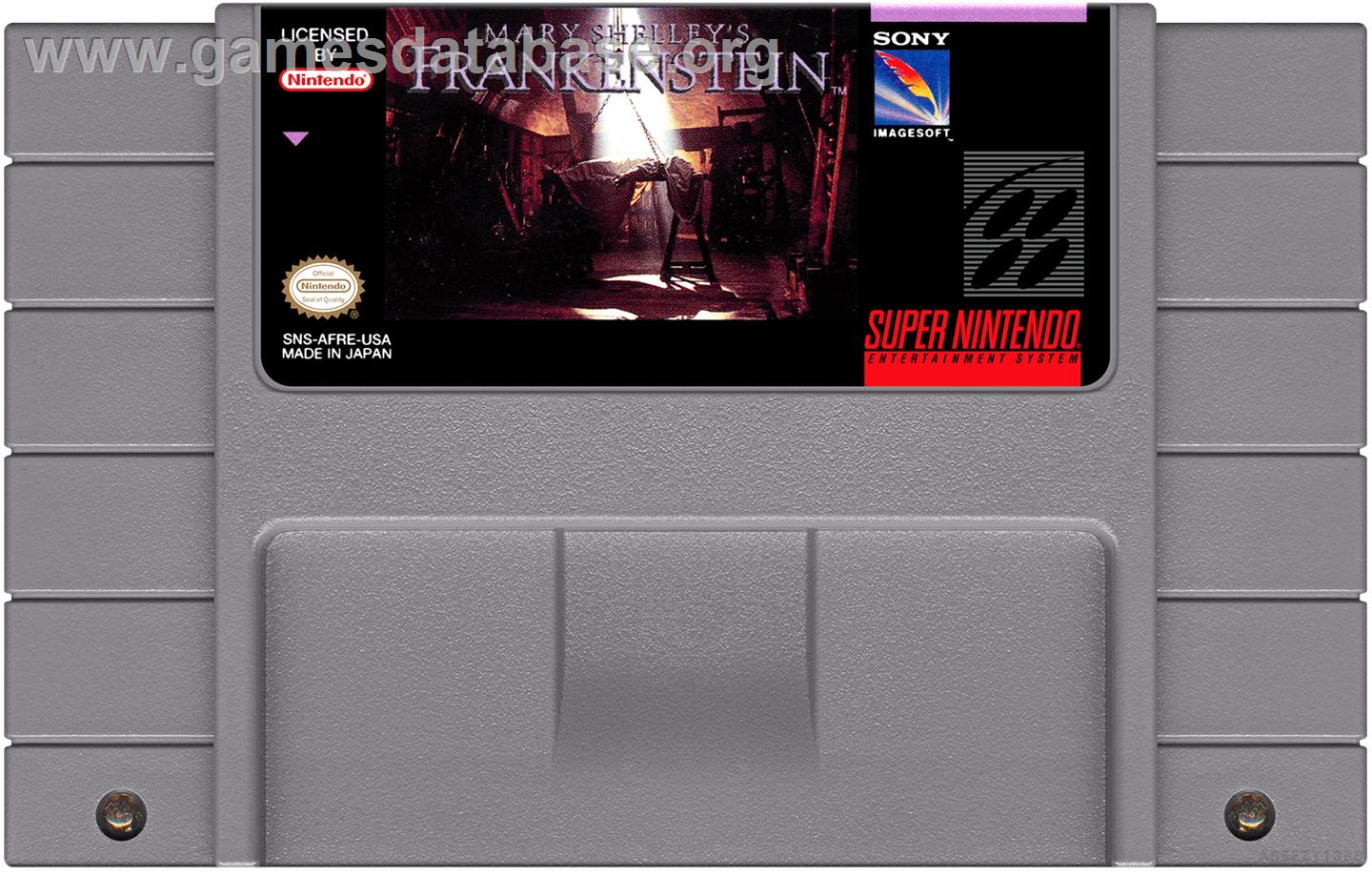 Mary Shelley's Frankenstein - Nintendo SNES - Artwork - Cartridge