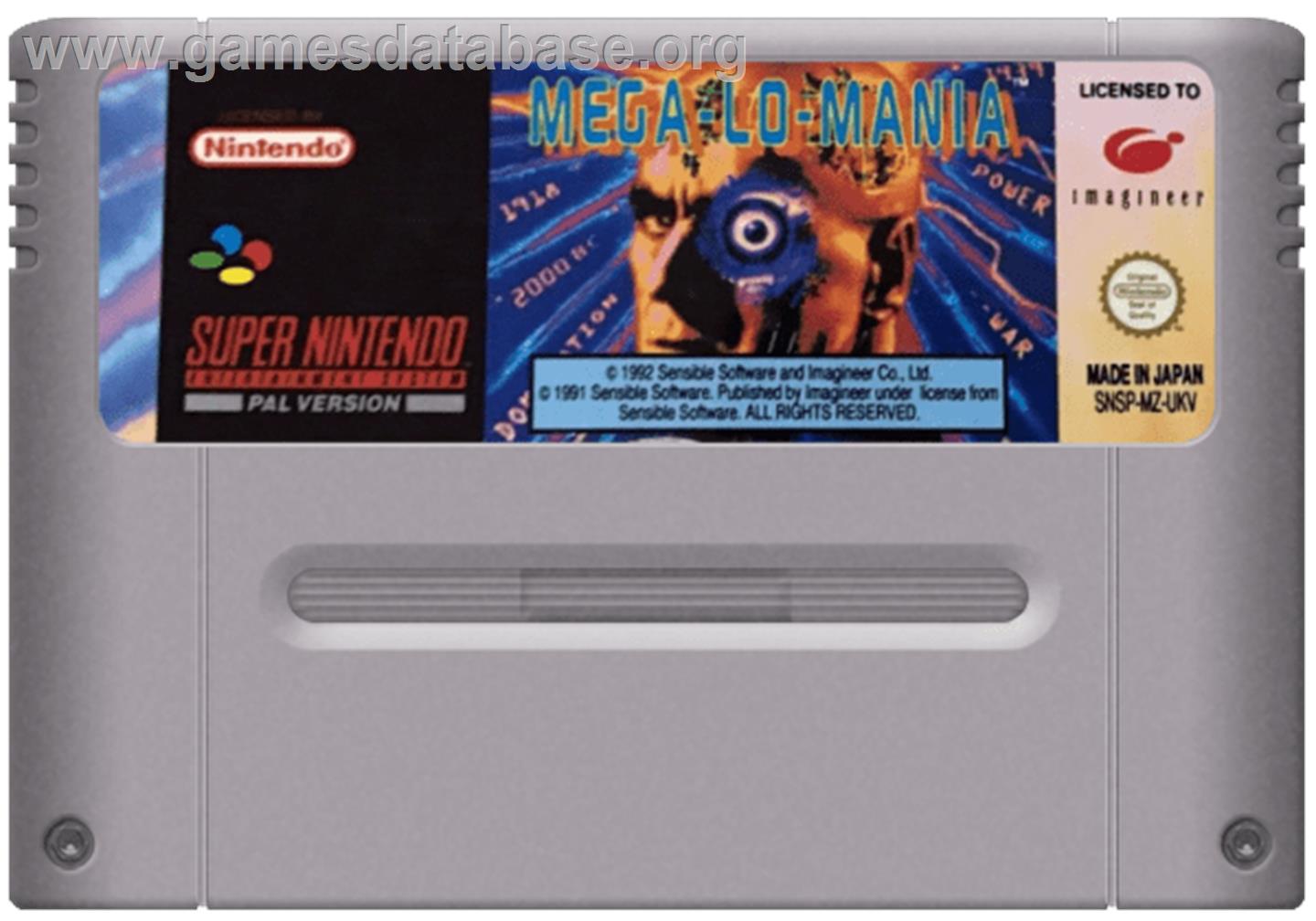 Megalomania - Nintendo SNES - Artwork - Cartridge