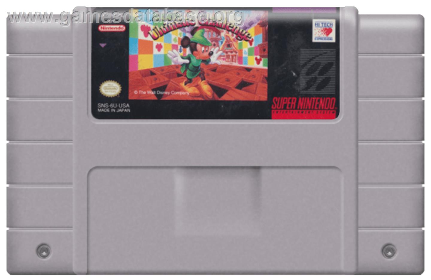 Mickey's Ultimate Challenge - Nintendo SNES - Artwork - Cartridge