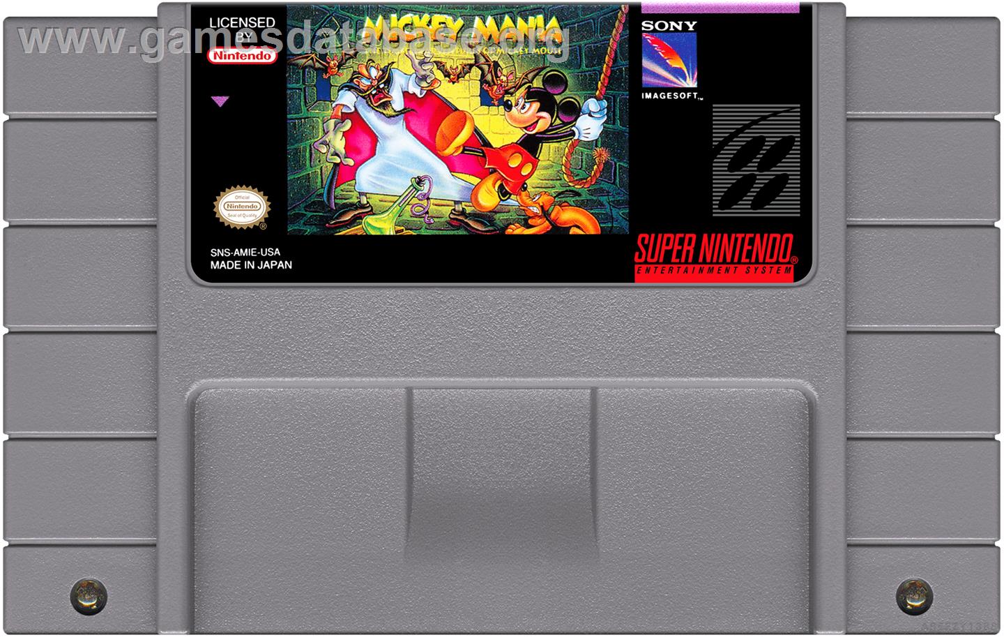 Mickey Mania - The Timeless Adventures Of Mickey Mouse - Nintendo SNES - Artwork - Cartridge