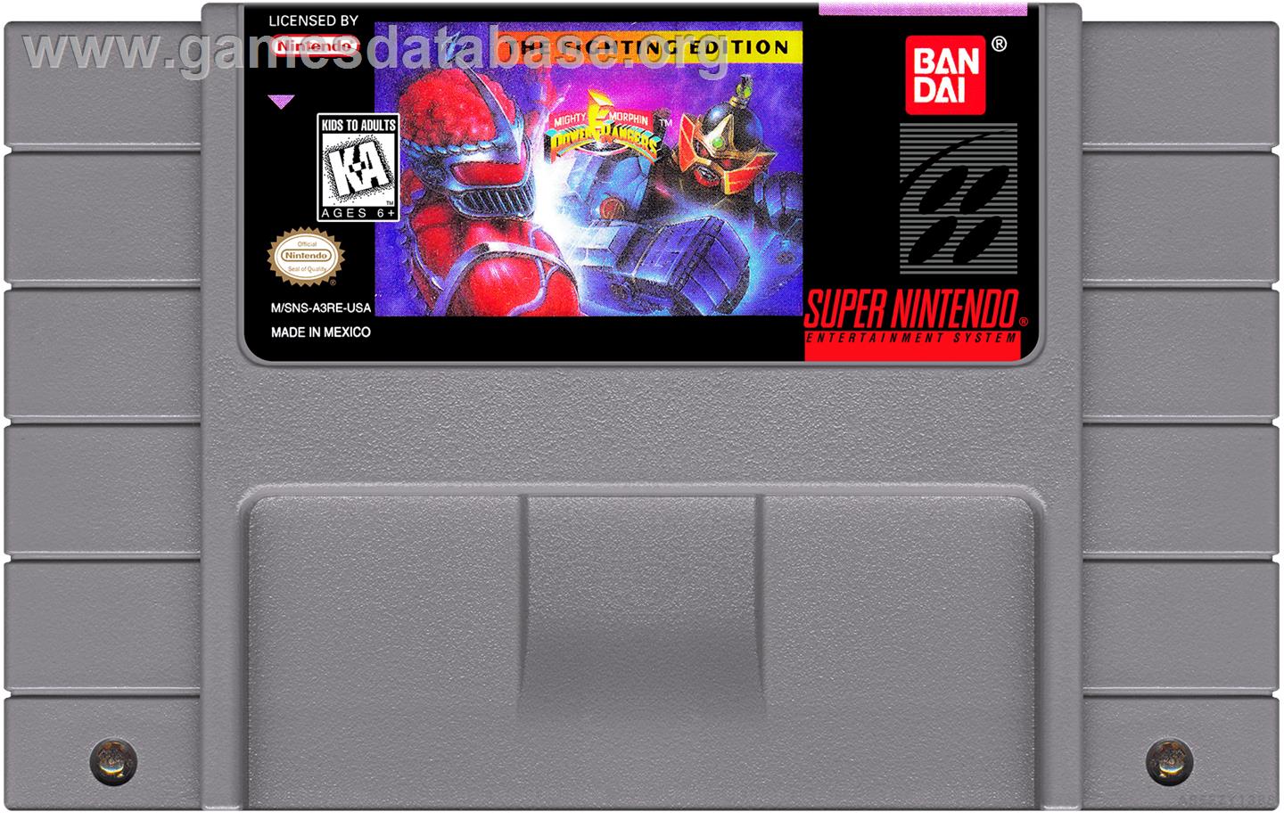 Mighty Morphin Power Rangers - The Fighting Edition - Nintendo SNES - Artwork - Cartridge