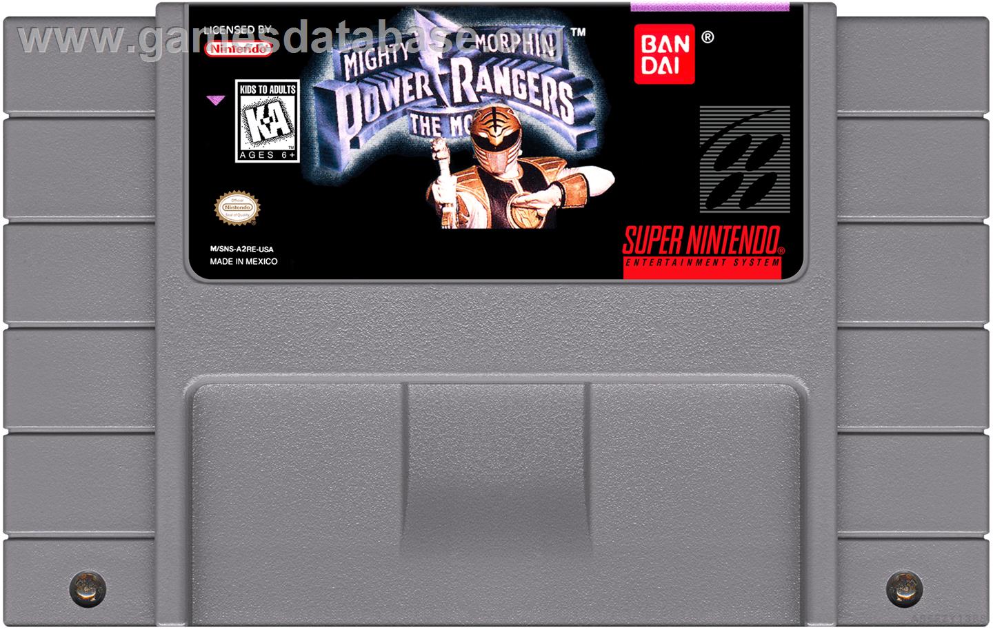 Mighty Morphin Power Rangers - The Movie - Nintendo SNES - Artwork - Cartridge