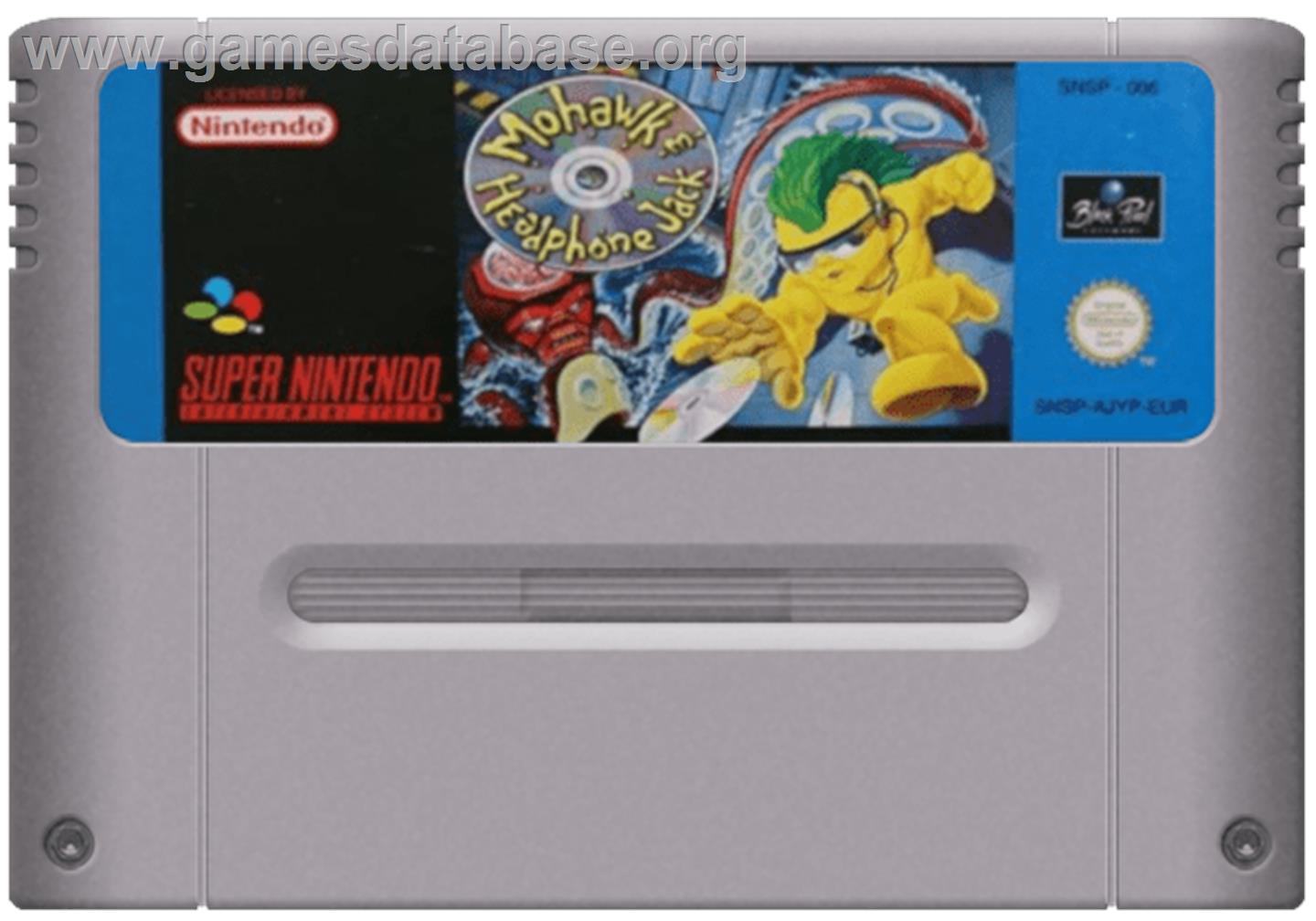 Mo Hawk & Headphone Jack - Nintendo SNES - Artwork - Cartridge