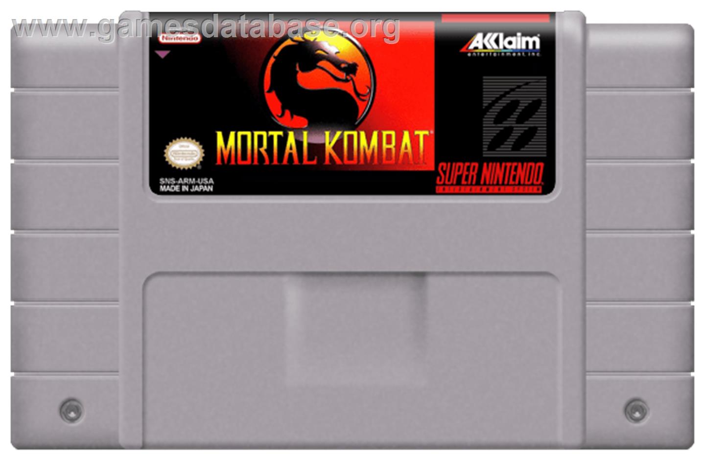 Mortal Kombat - Nintendo SNES - Artwork - Cartridge