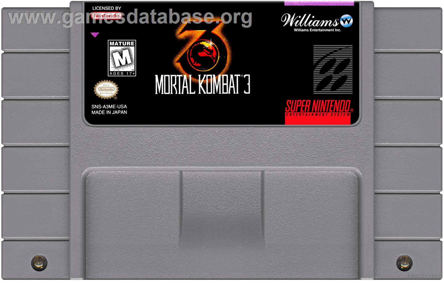 Mortal Kombat 3 - Nintendo SNES - Artwork - Cartridge