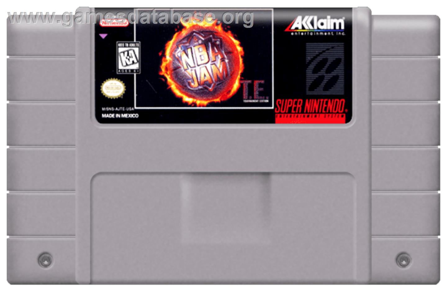 NBA Jam Tournament Edition - Nintendo SNES - Artwork - Cartridge
