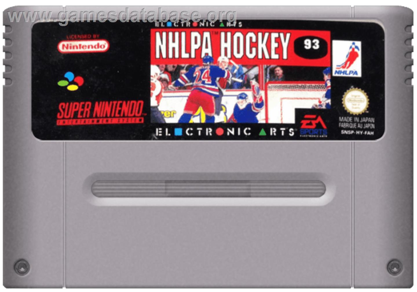 NHLPA Hockey '93 - Nintendo SNES - Artwork - Cartridge