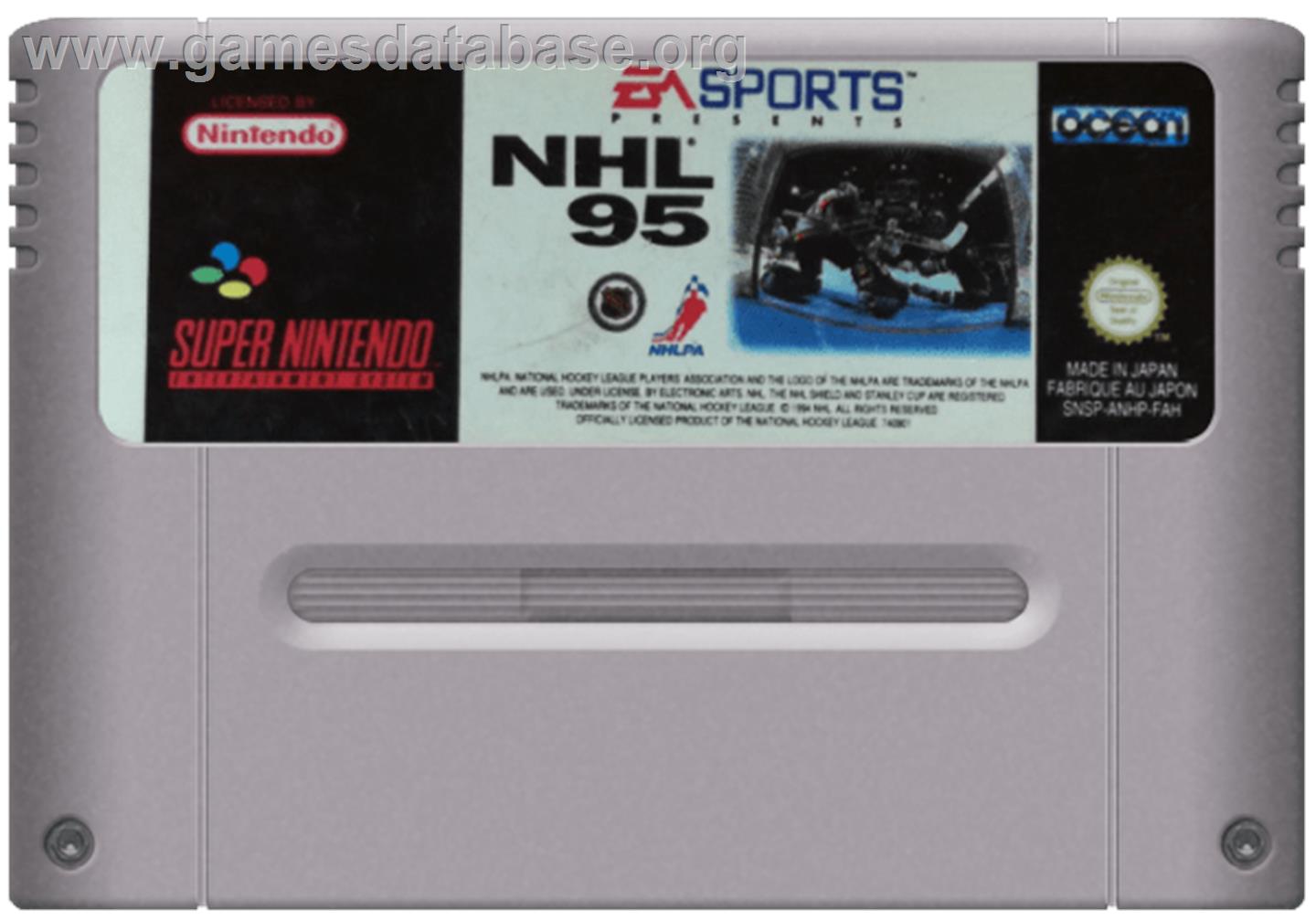 NHL Hockey '95 - Nintendo SNES - Artwork - Cartridge