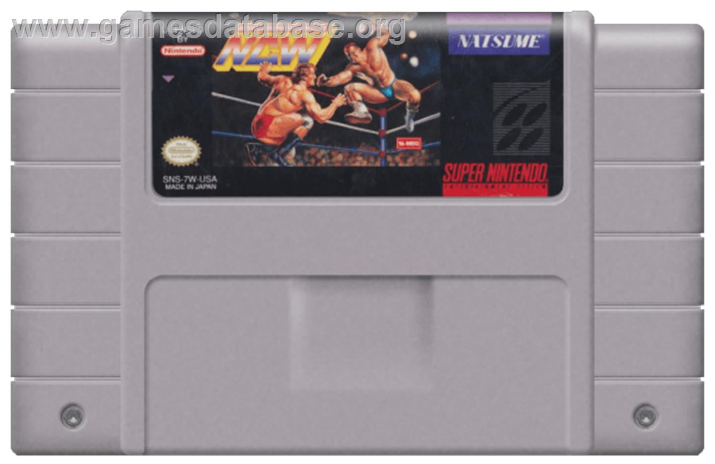 Natsume Championship Wrestling - Nintendo SNES - Artwork - Cartridge
