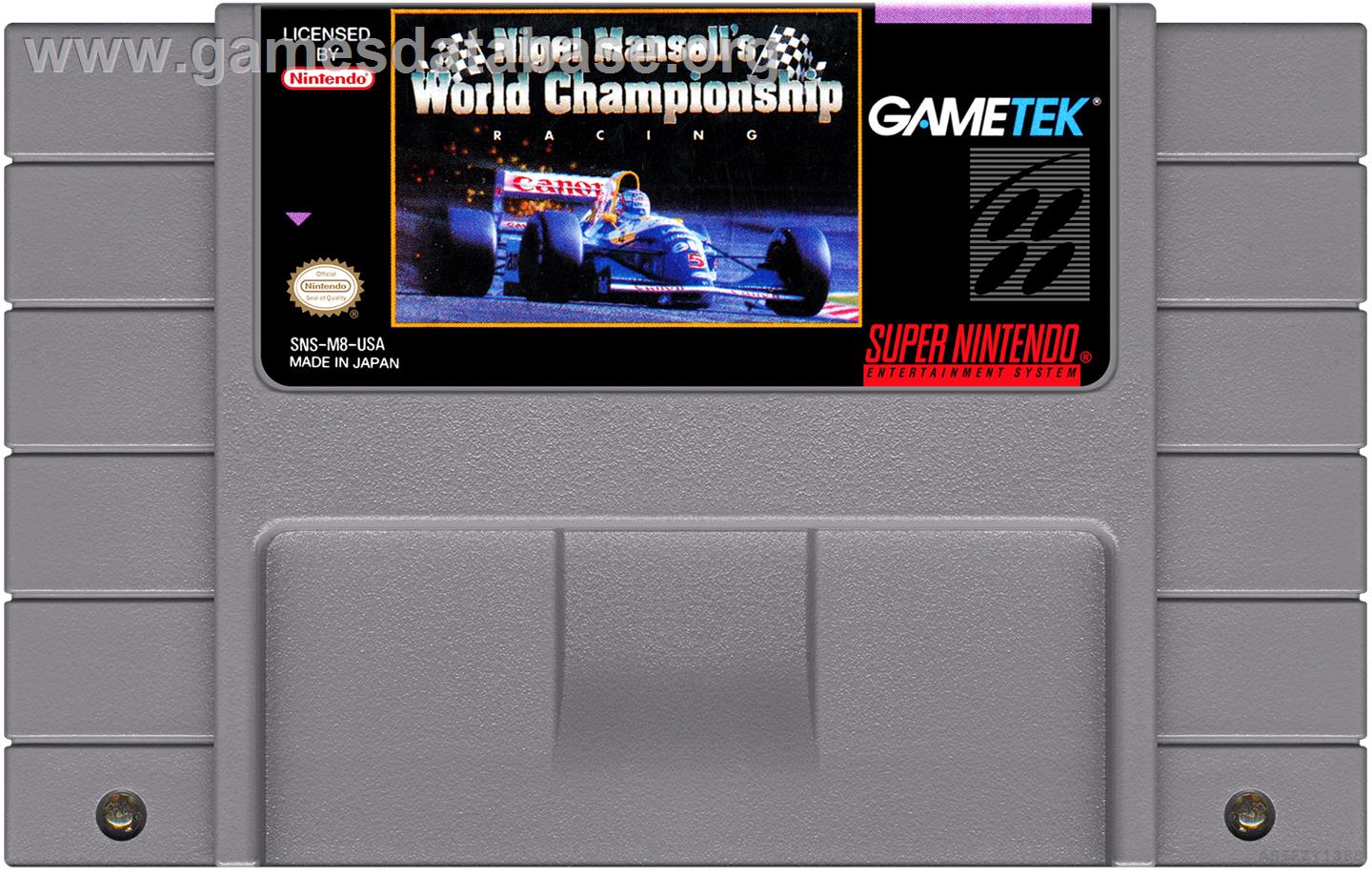 Nigel Mansell's World Championship Racing - Nintendo SNES - Artwork - Cartridge