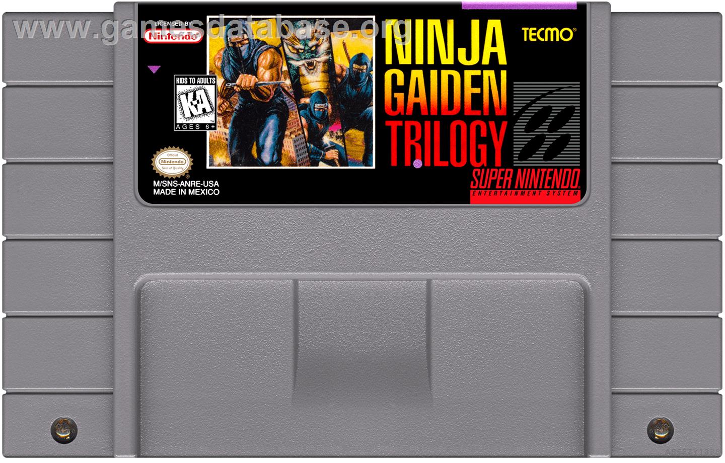 Ninja Gaiden Trilogy - Nintendo SNES - Artwork - Cartridge