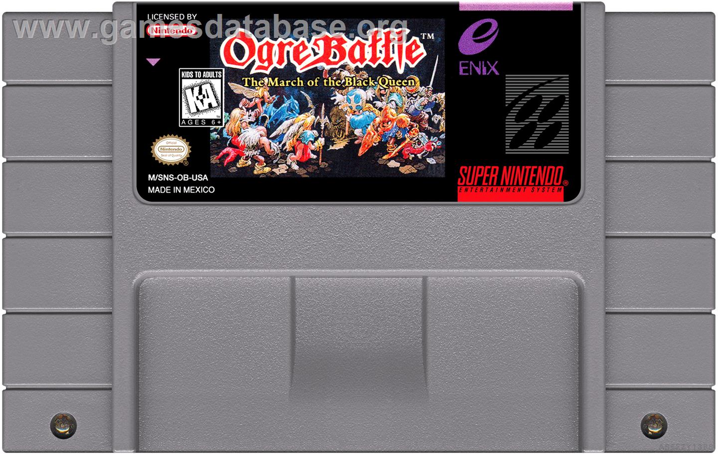 Ogre Battle - The March Of The Black Queen - Nintendo SNES - Artwork - Cartridge