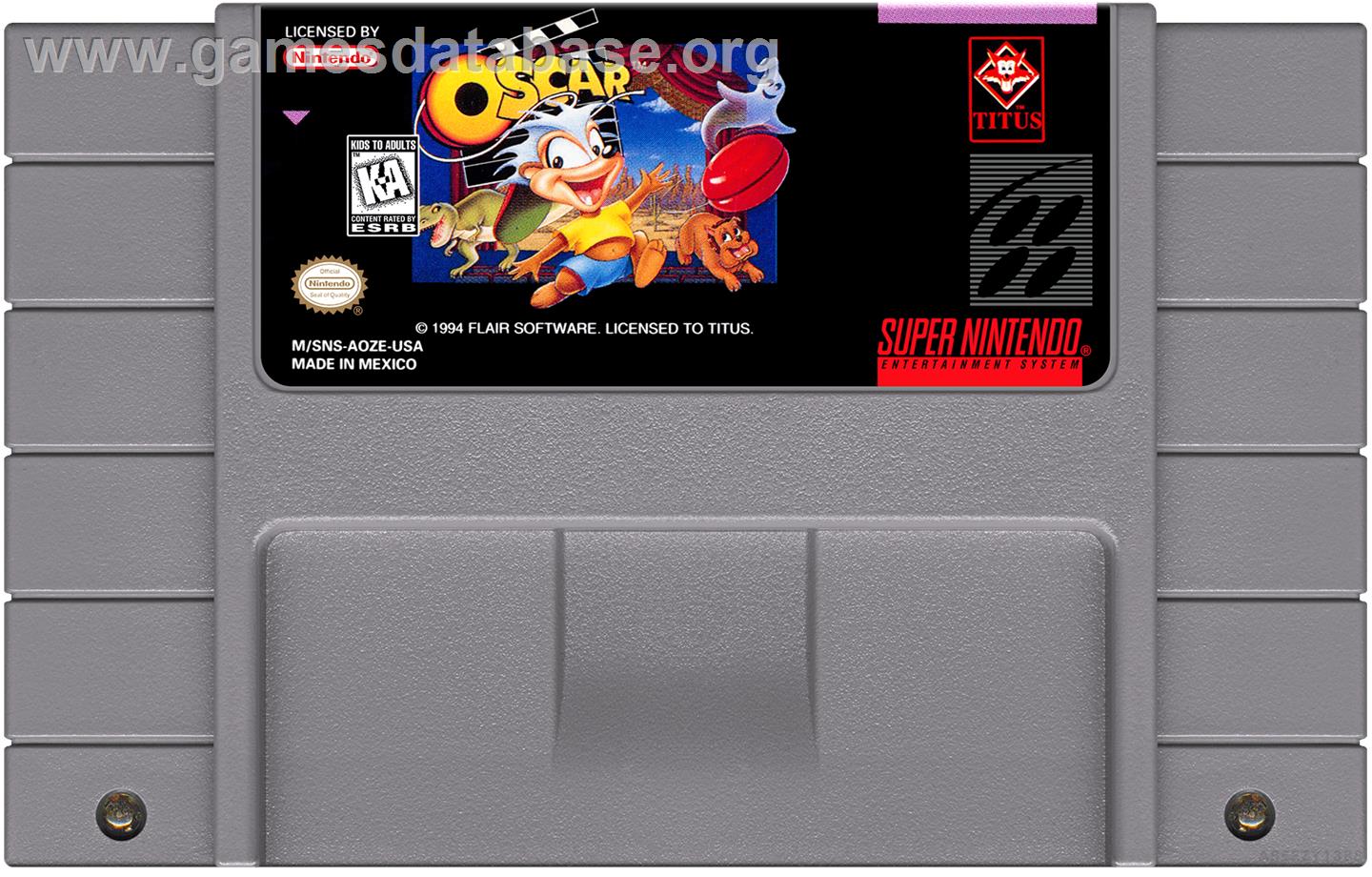 Oscar - Nintendo SNES - Artwork - Cartridge