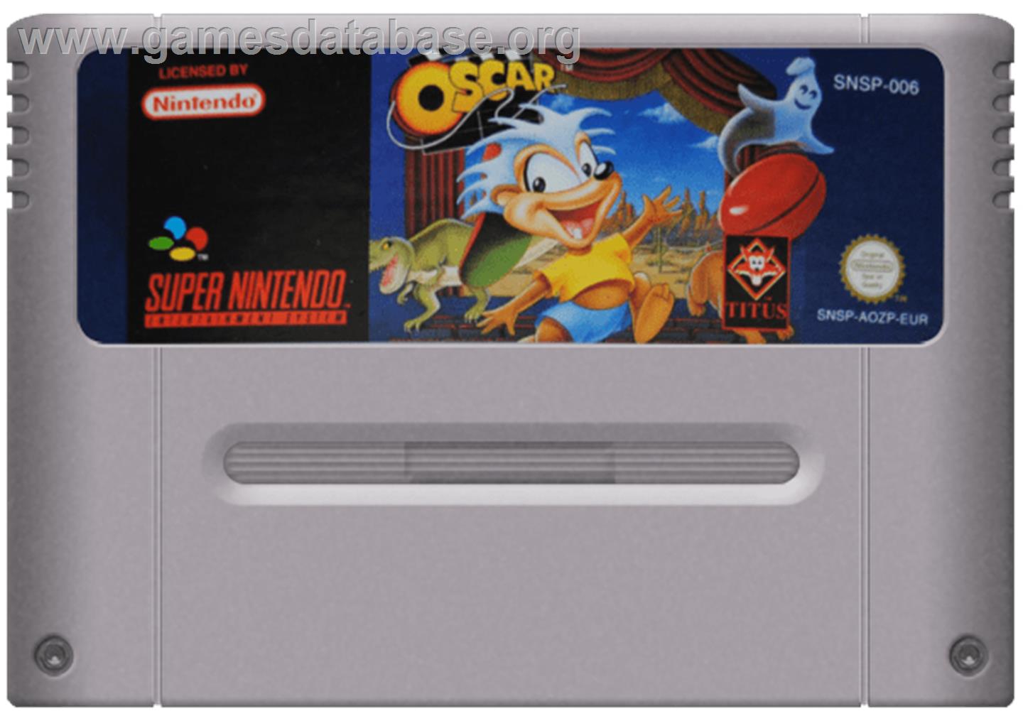 Oscar - Nintendo SNES - Artwork - Cartridge