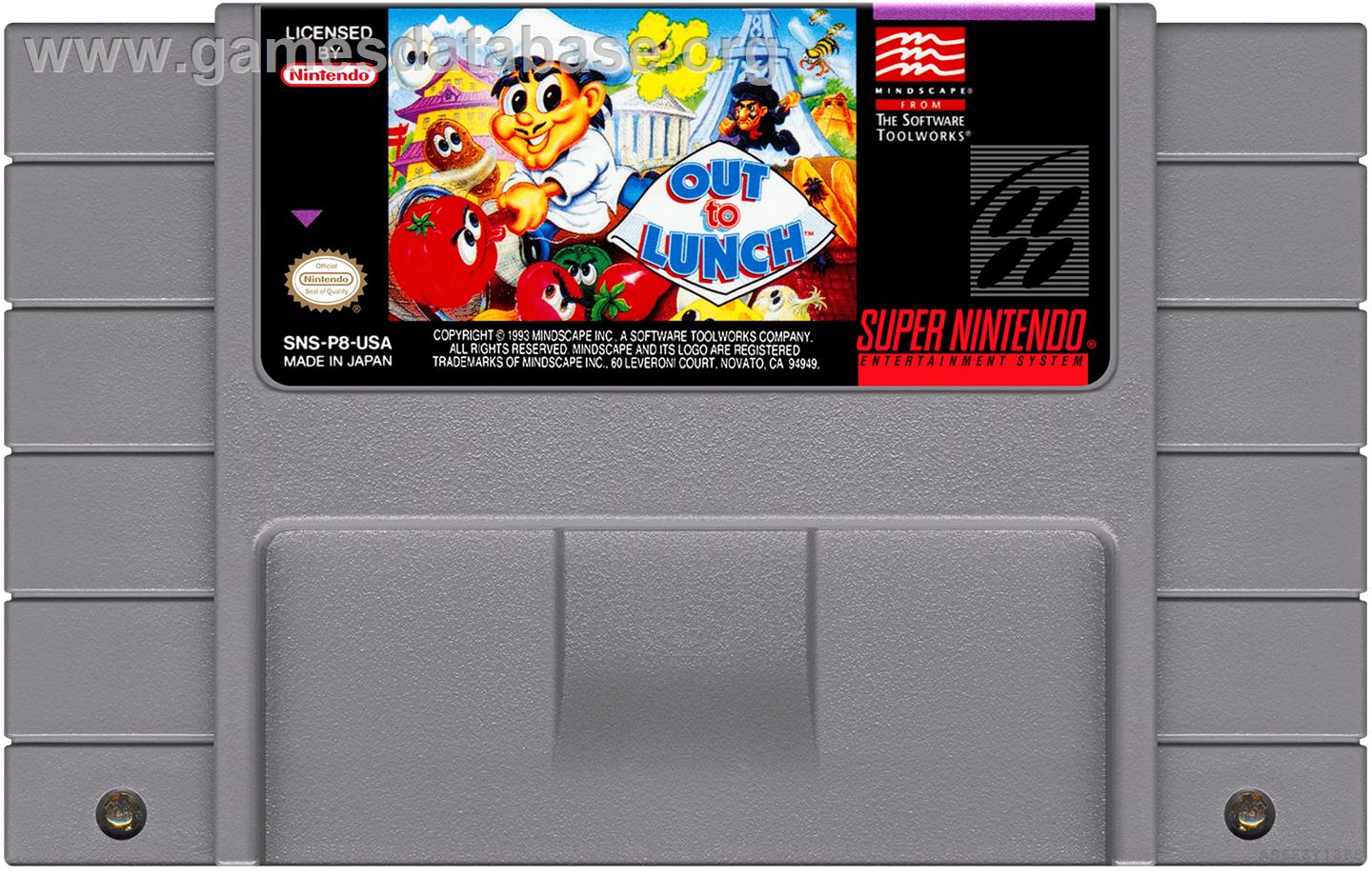 Out To Lunch - Nintendo SNES - Artwork - Cartridge