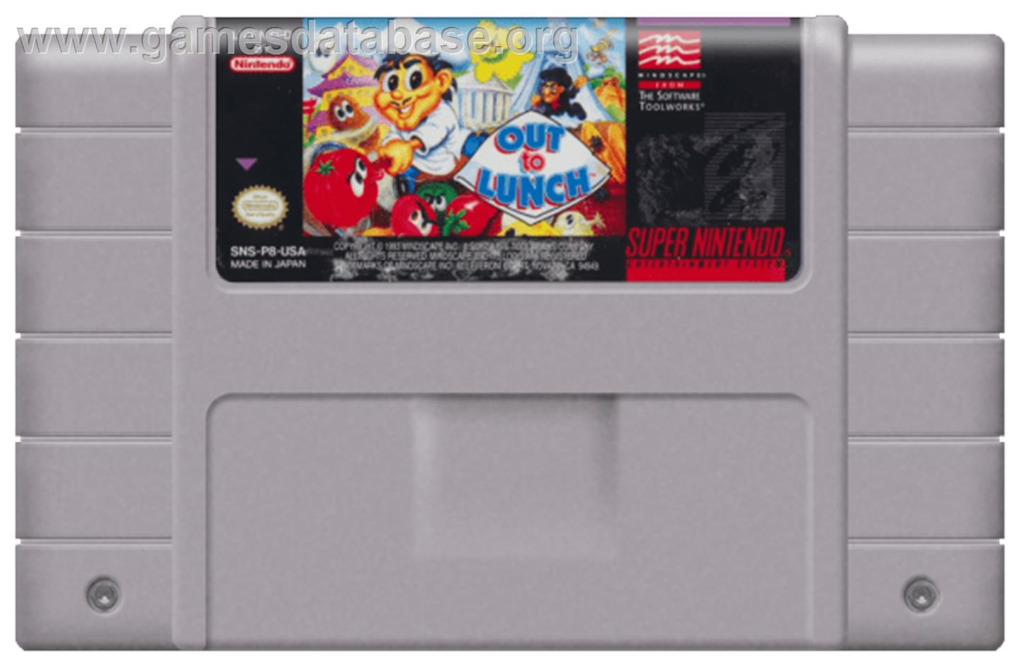Out to Lunch - Nintendo SNES - Artwork - Cartridge