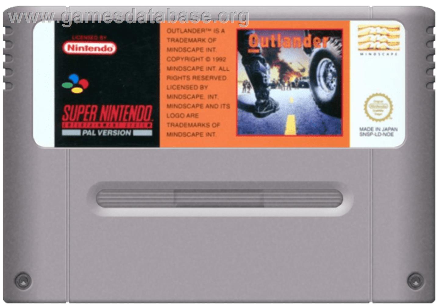 Outlander - Nintendo SNES - Artwork - Cartridge