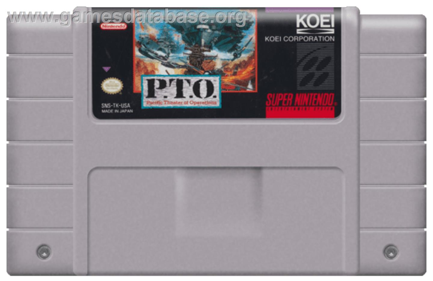 P.T.O.: Pacific Theater of Operations - Nintendo SNES - Artwork - Cartridge