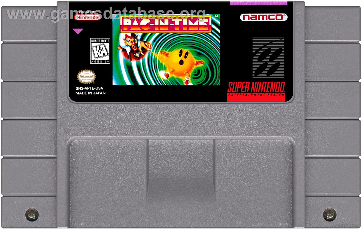 Pac-in-time - Nintendo SNES - Artwork - Cartridge