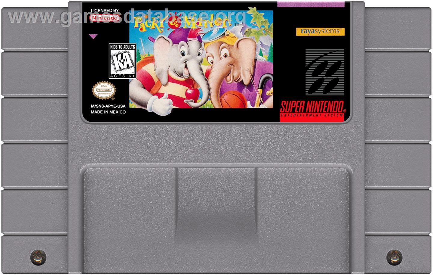 Packy And Marlon - Nintendo SNES - Artwork - Cartridge