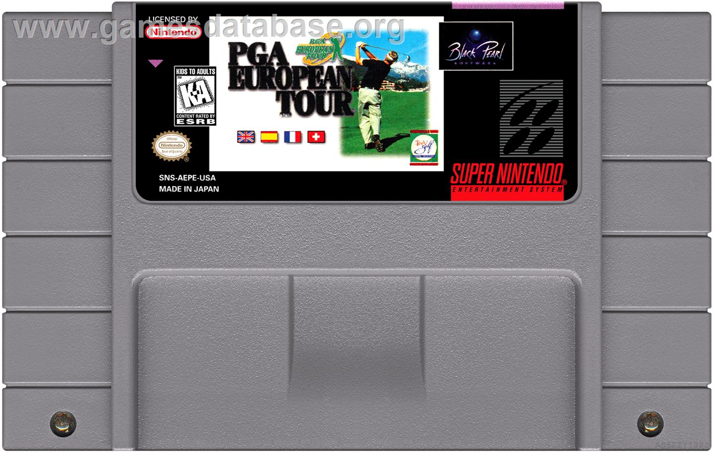 Pga European Tour - Nintendo SNES - Artwork - Cartridge