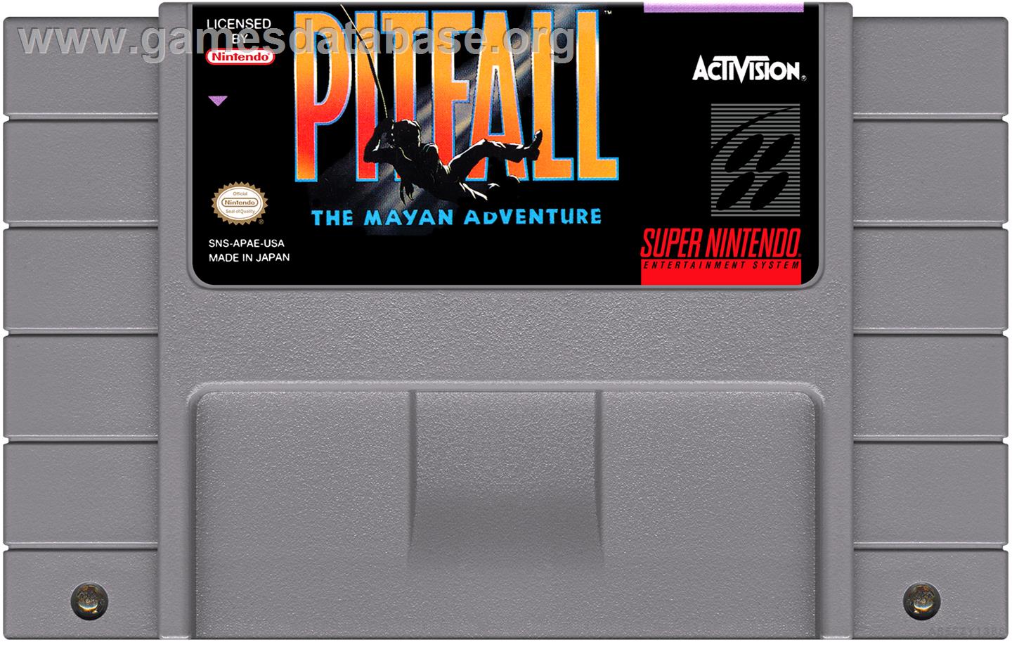 Pitfall - The Mayan Adventure - Nintendo SNES - Artwork - Cartridge