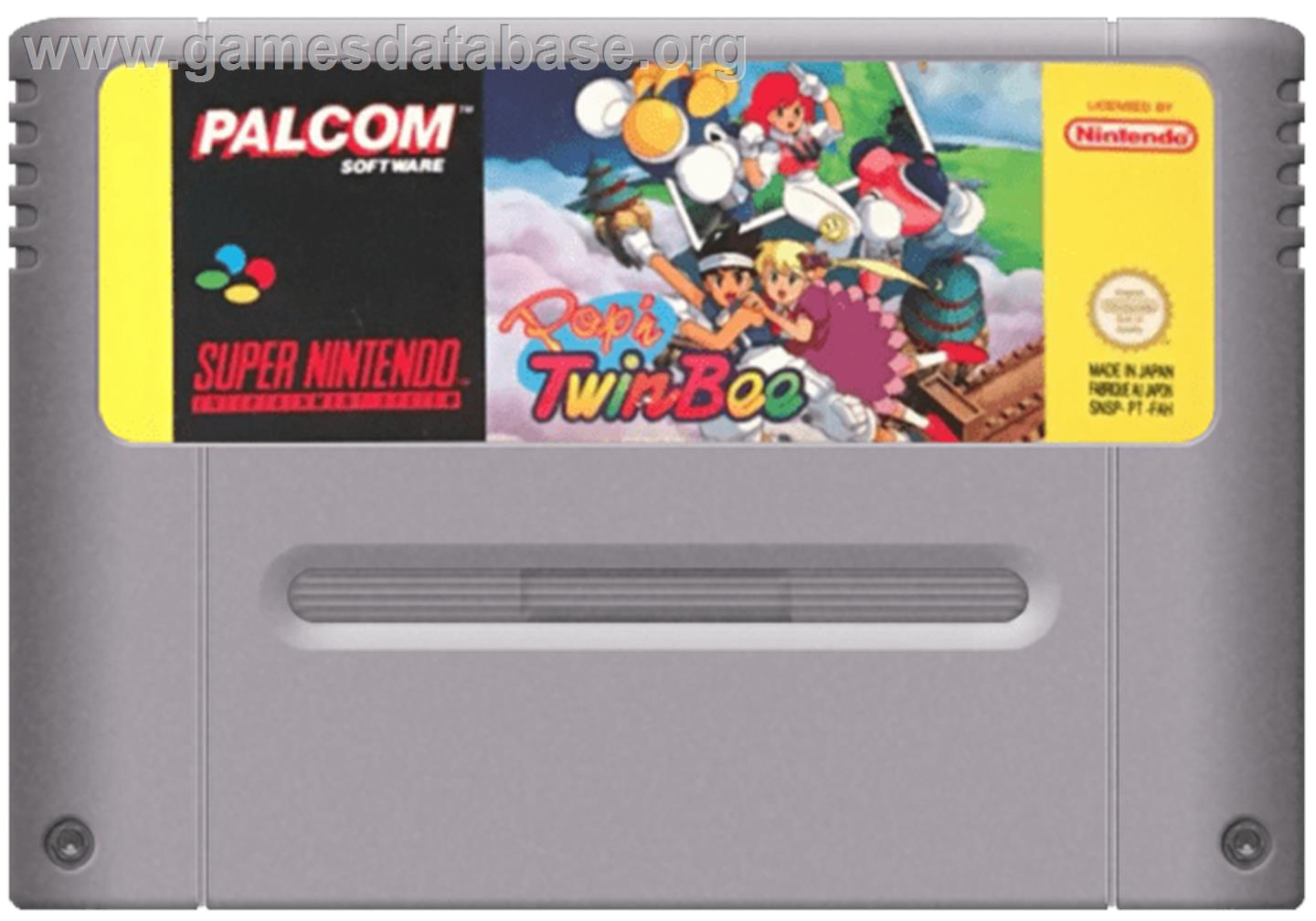 Pop'n Twinbee - Nintendo SNES - Artwork - Cartridge