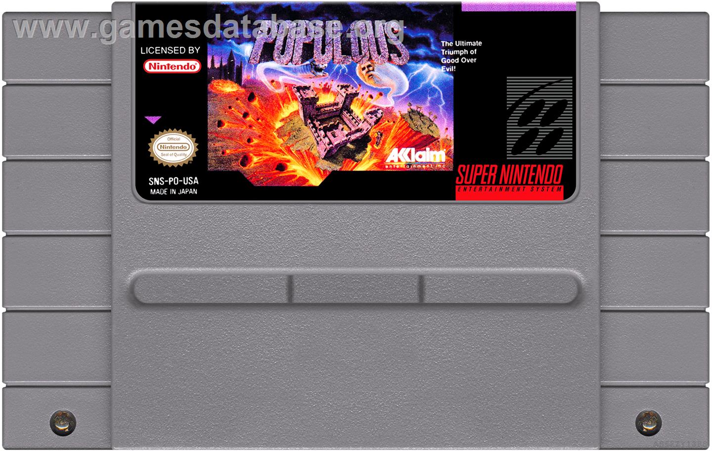 Populous - Nintendo SNES - Artwork - Cartridge