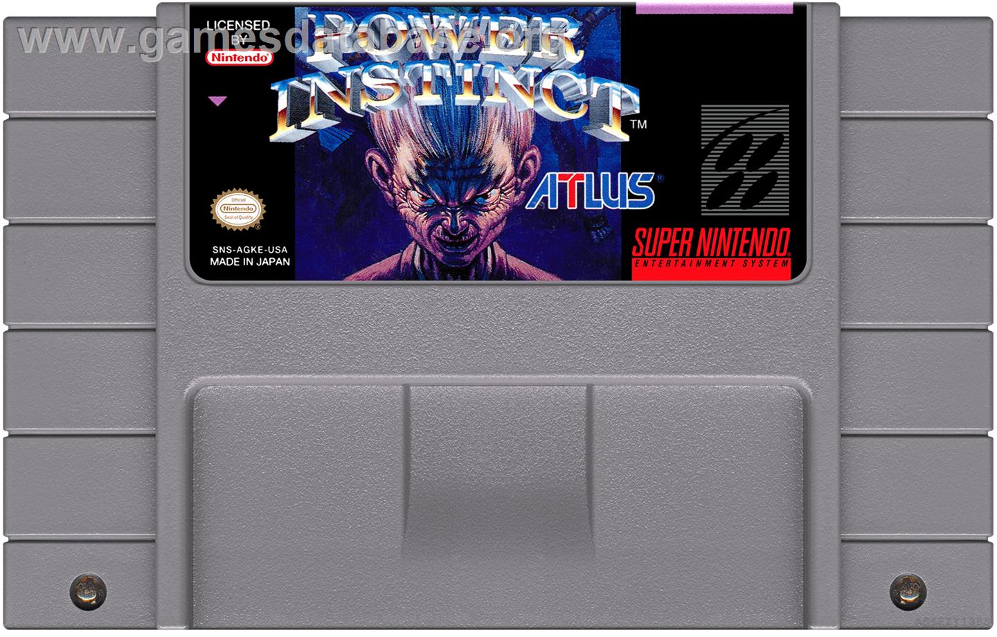 Power Instinct - Nintendo SNES - Artwork - Cartridge