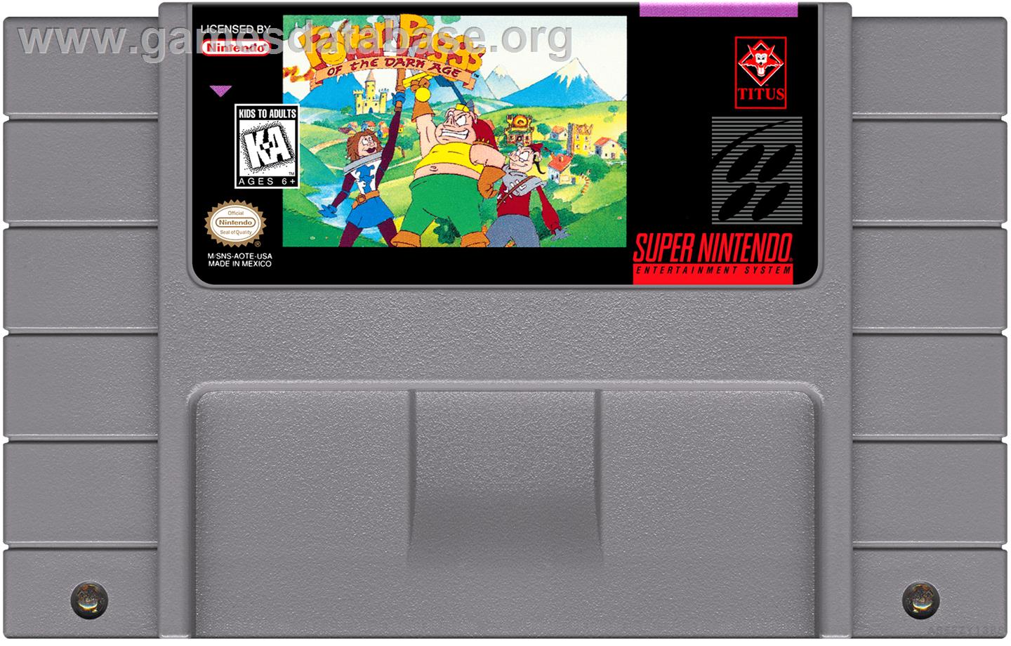 Power Piggs Of The Dark Age - Nintendo SNES - Artwork - Cartridge
