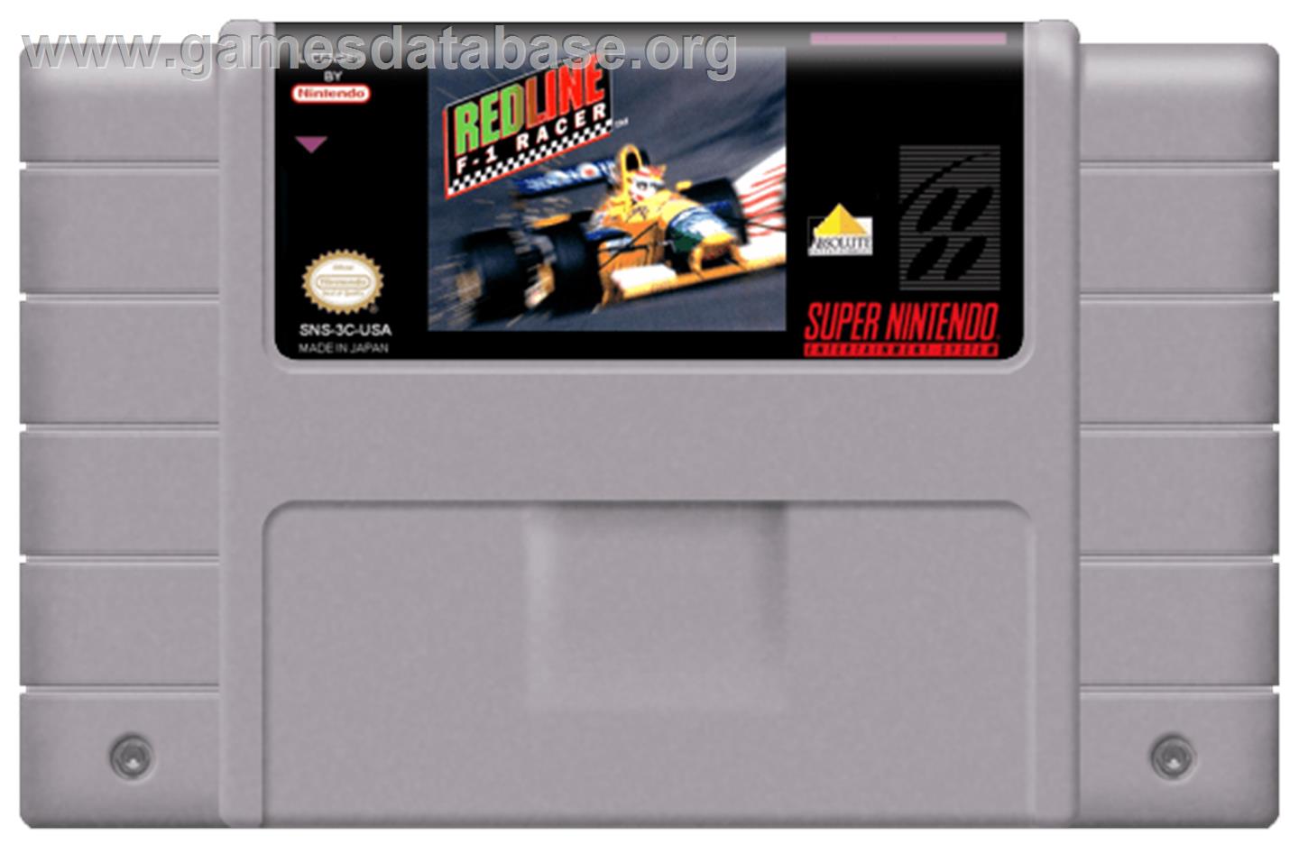 Redline: F1 Racer - Nintendo SNES - Artwork - Cartridge
