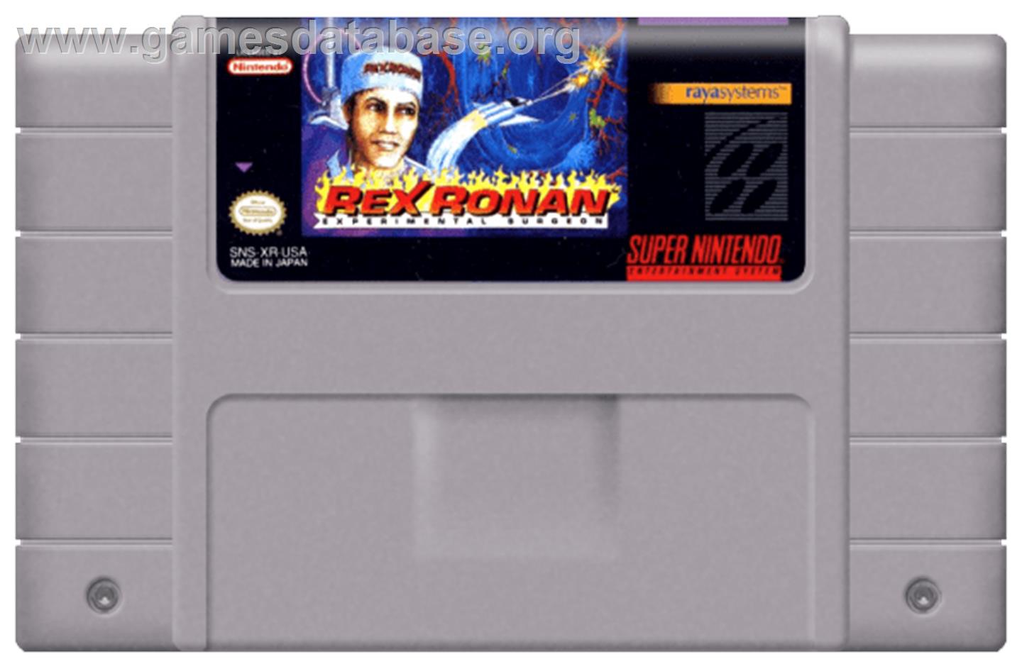 Rex Ronan: Experimental Surgeon - Nintendo SNES - Artwork - Cartridge