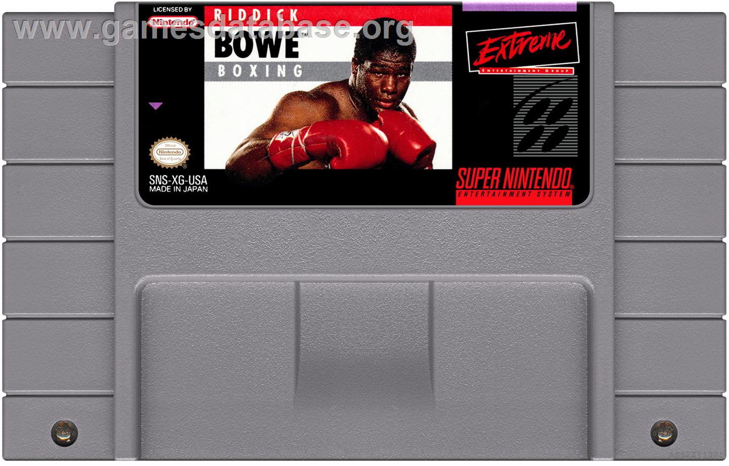 Riddick Bowe Boxing - Nintendo SNES - Artwork - Cartridge