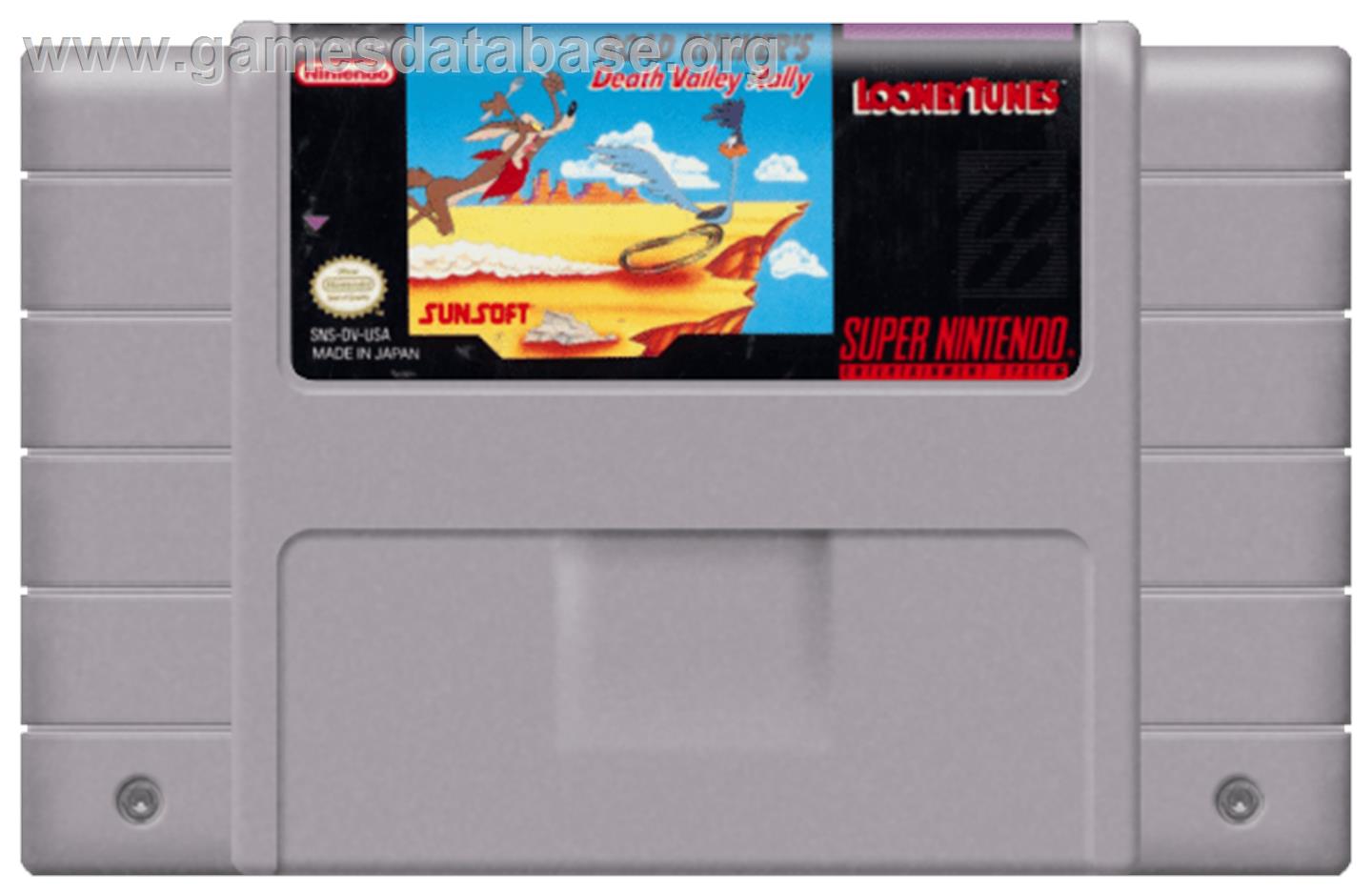Road Runner's Death Valley Rally - Nintendo SNES - Artwork - Cartridge