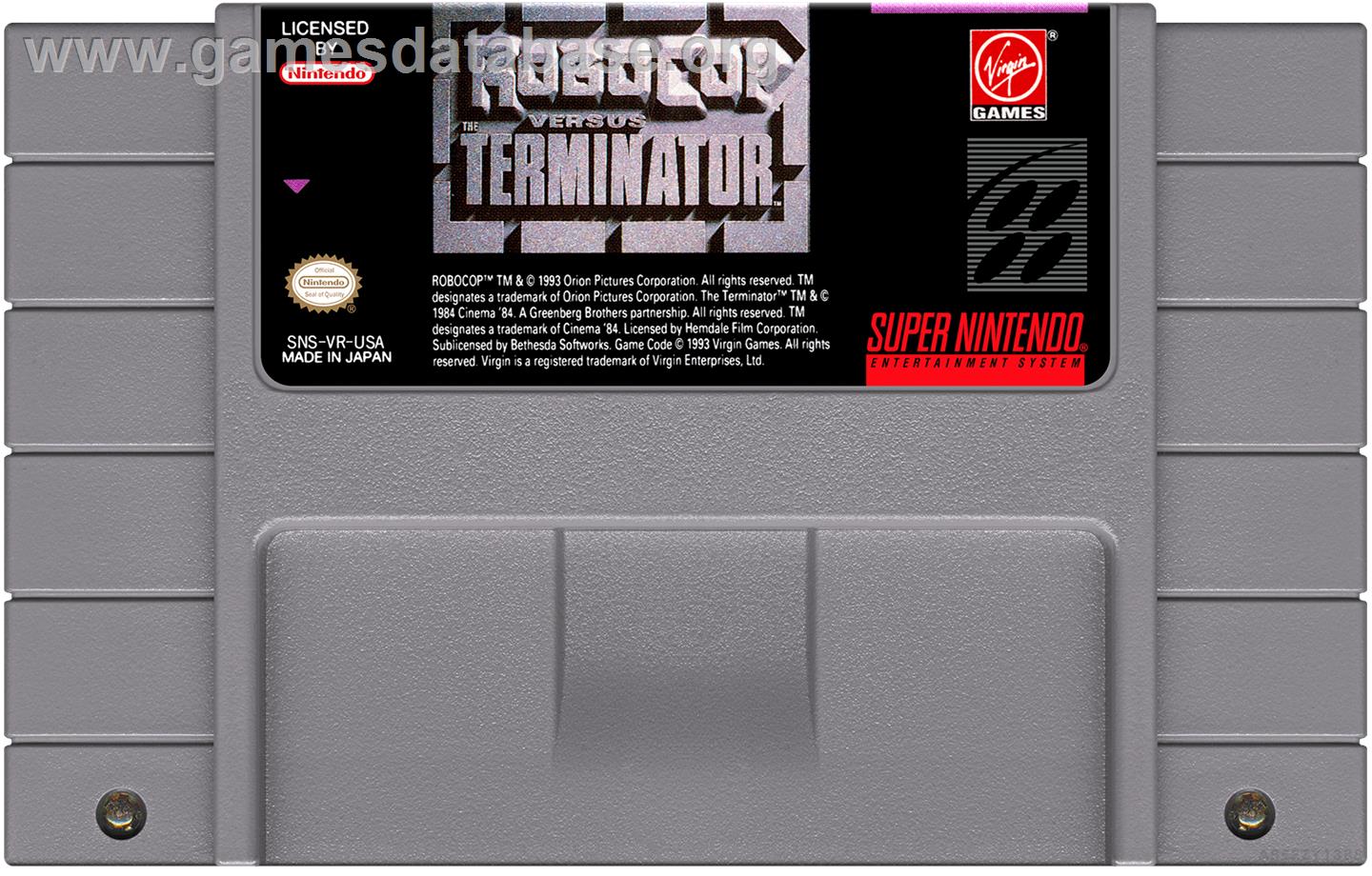 Robocop Vs Terminator - Nintendo SNES - Artwork - Cartridge