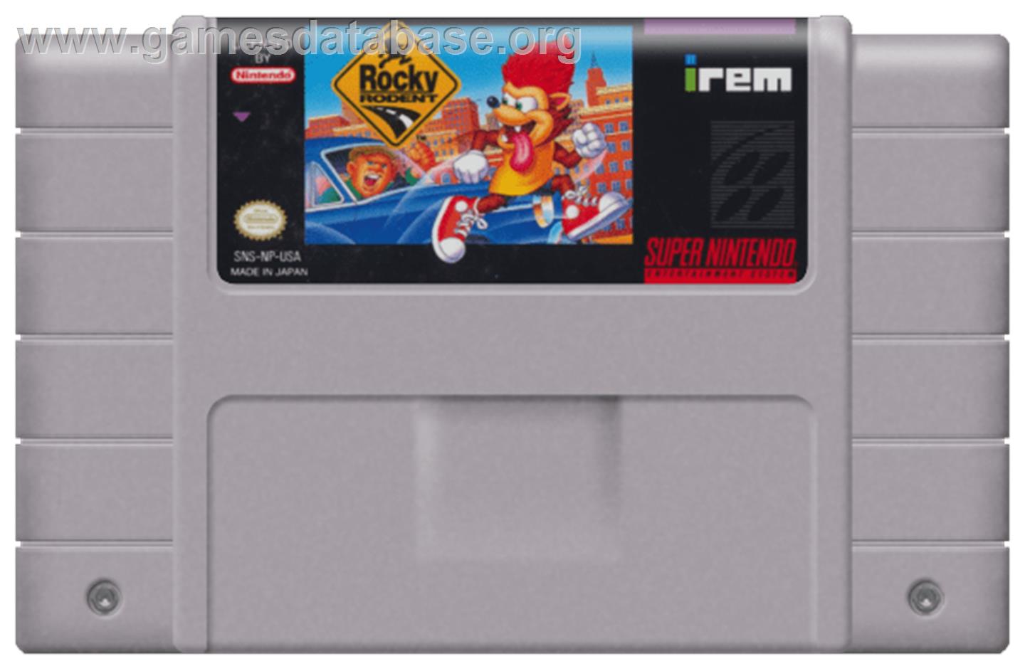Rocky Rodent - Nintendo SNES - Artwork - Cartridge