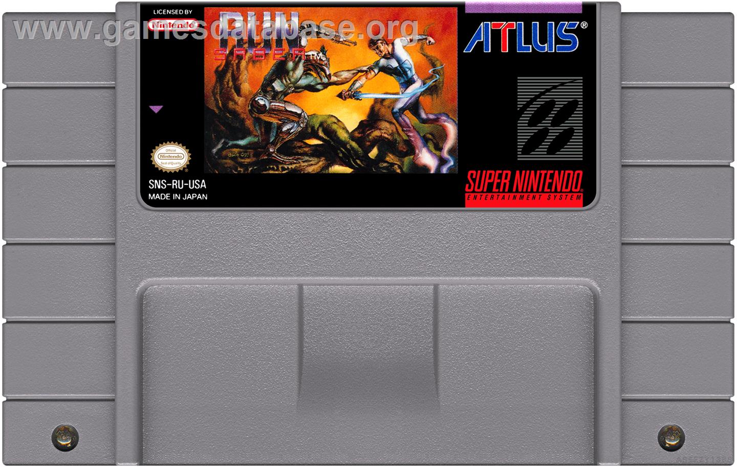 Run Saber - Nintendo SNES - Artwork - Cartridge