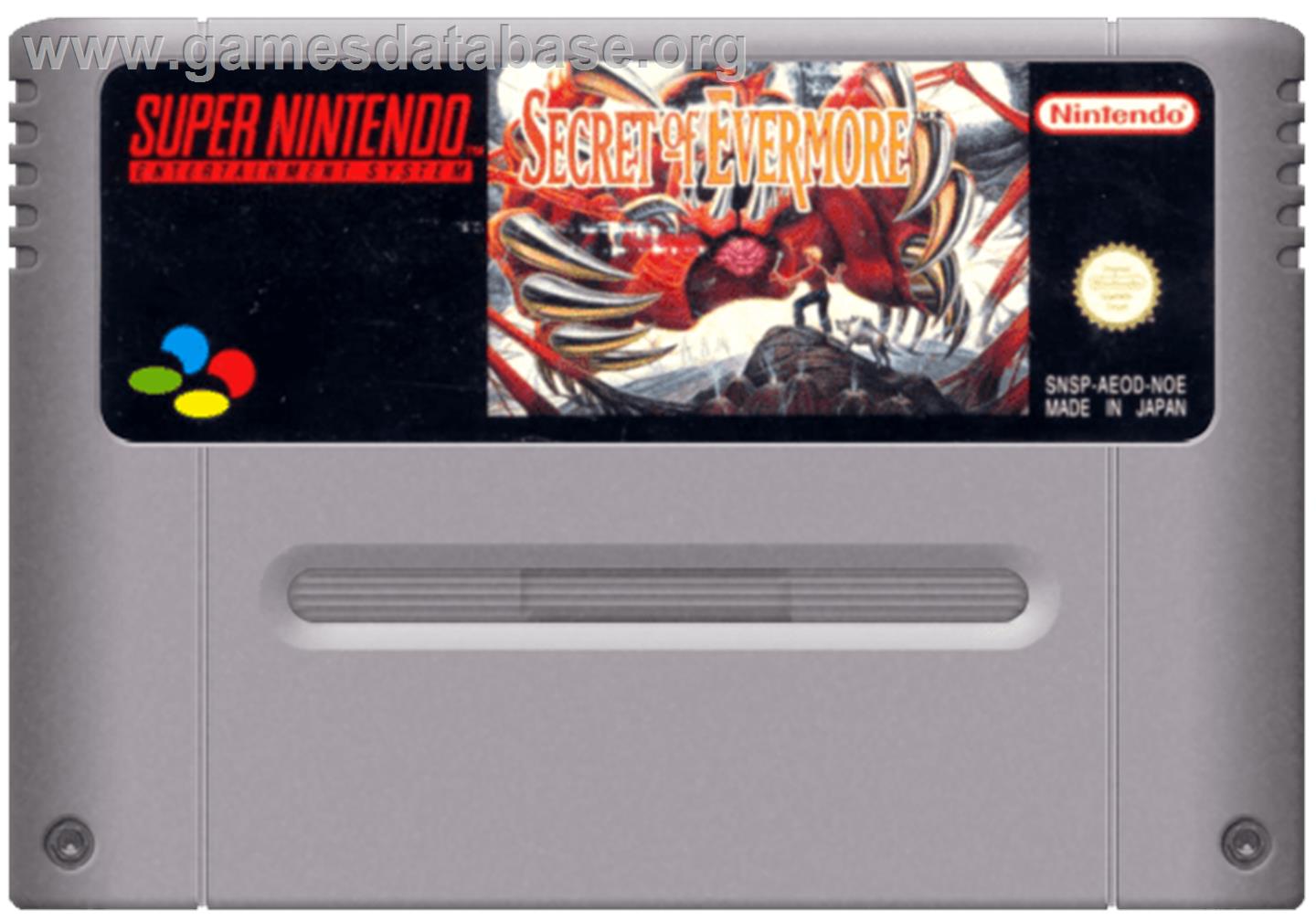 Secret of Evermore - Nintendo SNES - Artwork - Cartridge