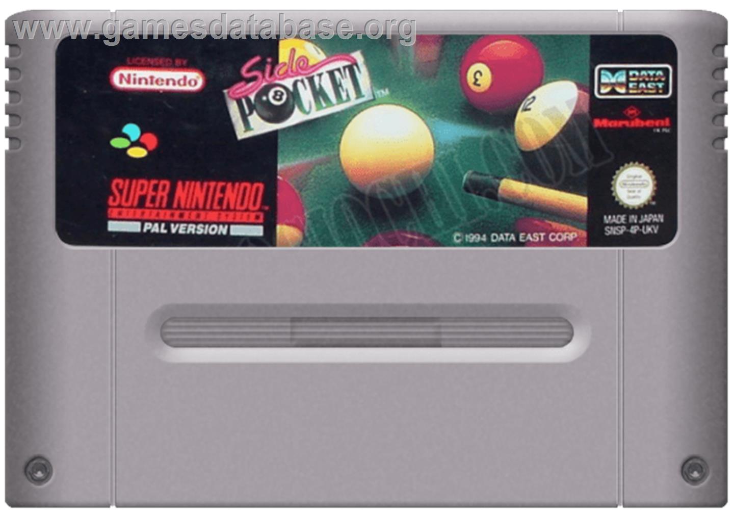 Side Pocket - Nintendo SNES - Artwork - Cartridge