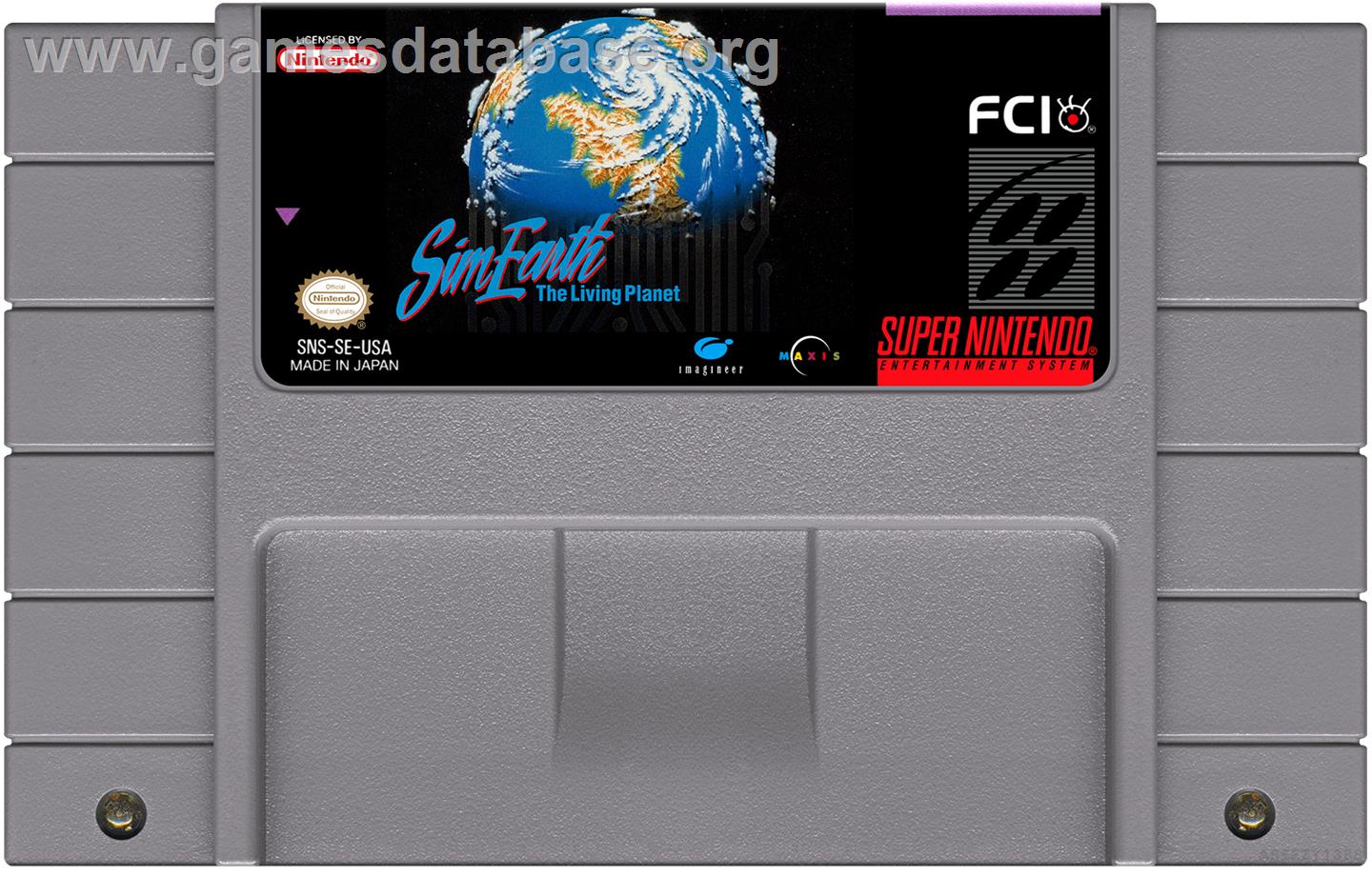 Sim Earth - The Living Planet - Nintendo SNES - Artwork - Cartridge