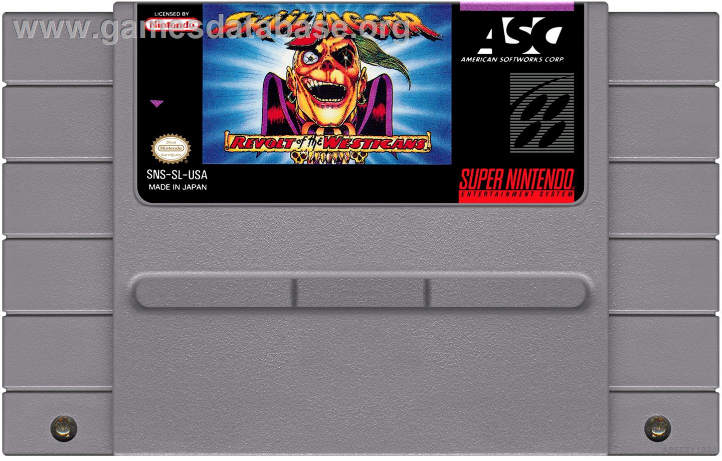 Skuljagger - Revolt Of The Westicans - Nintendo SNES - Artwork - Cartridge