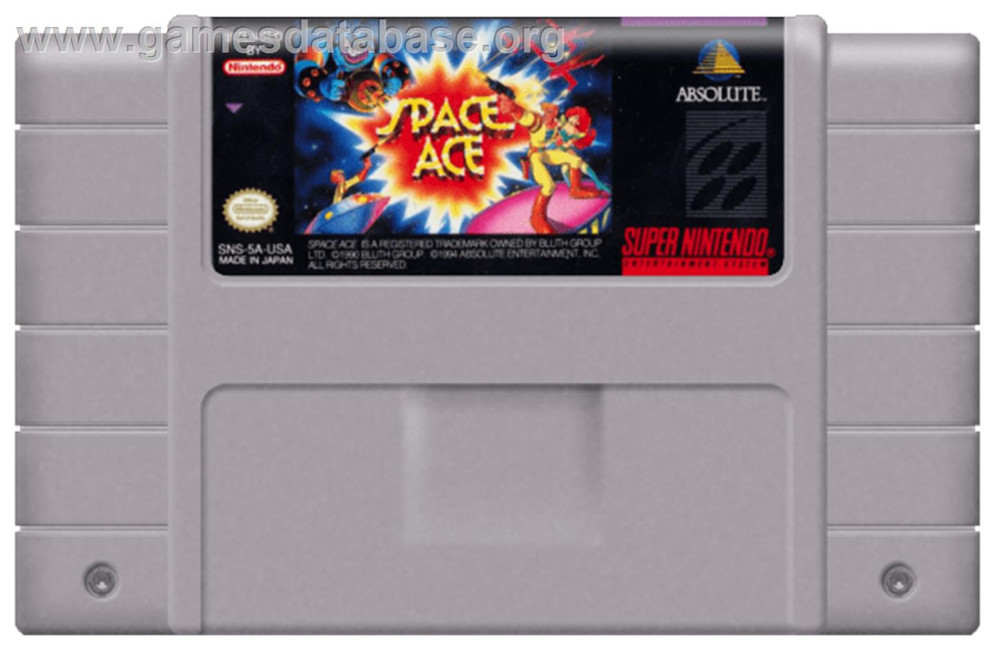 Space Ace - Nintendo SNES - Artwork - Cartridge