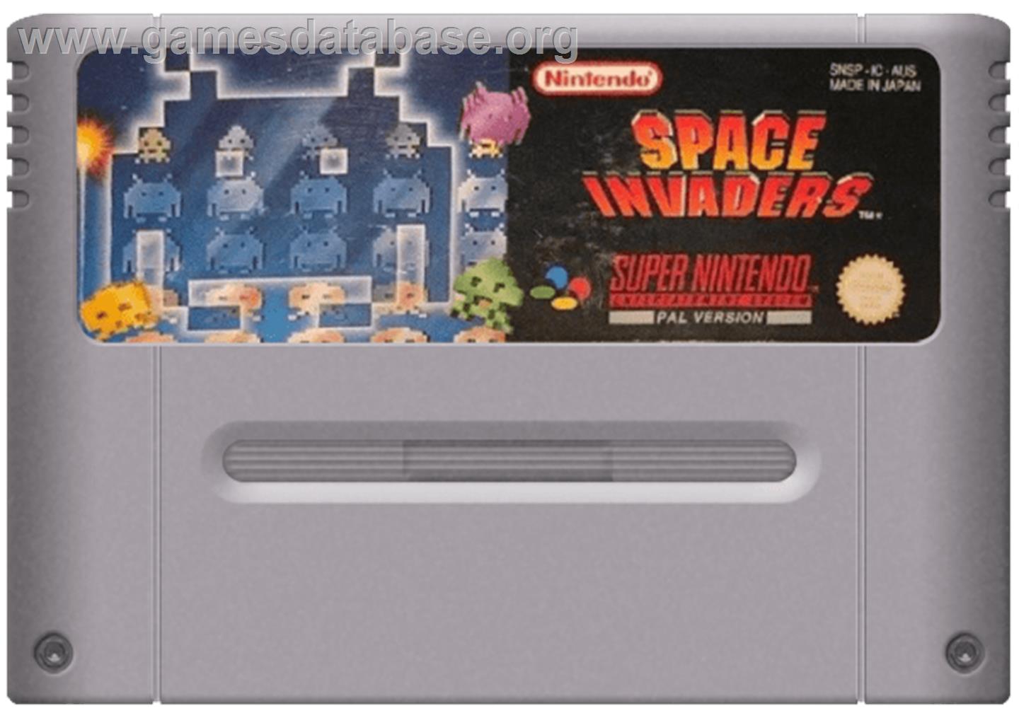 Space Invaders - Nintendo SNES - Artwork - Cartridge
